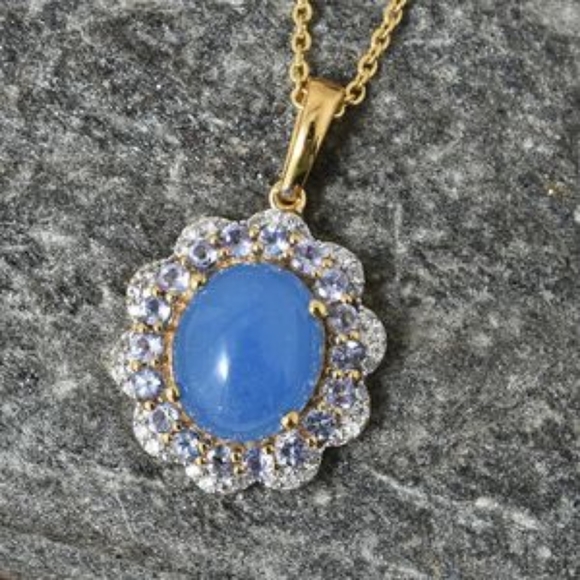 Blue Burmese Jade pendant - Picture 2 of 4